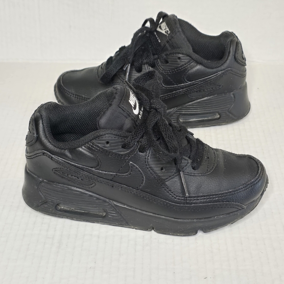 Nike Air Max 90 Sneakers Youth Size 1Y Black Retro Running Shoes Kids Comfort - Picture 1 of 11